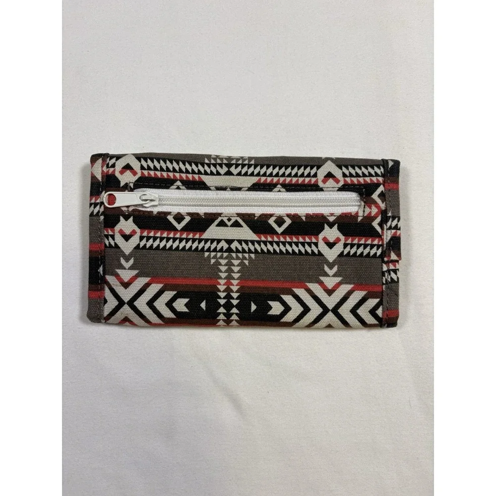 KAVU Big Spender Trifold Wallet Canvas Organizer Aztec Southwestern Geometric
